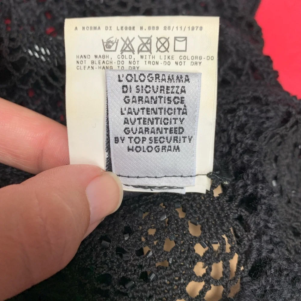 Dolce and Gabbana Size 40 black crochet beaded top - Picture 10 of 13